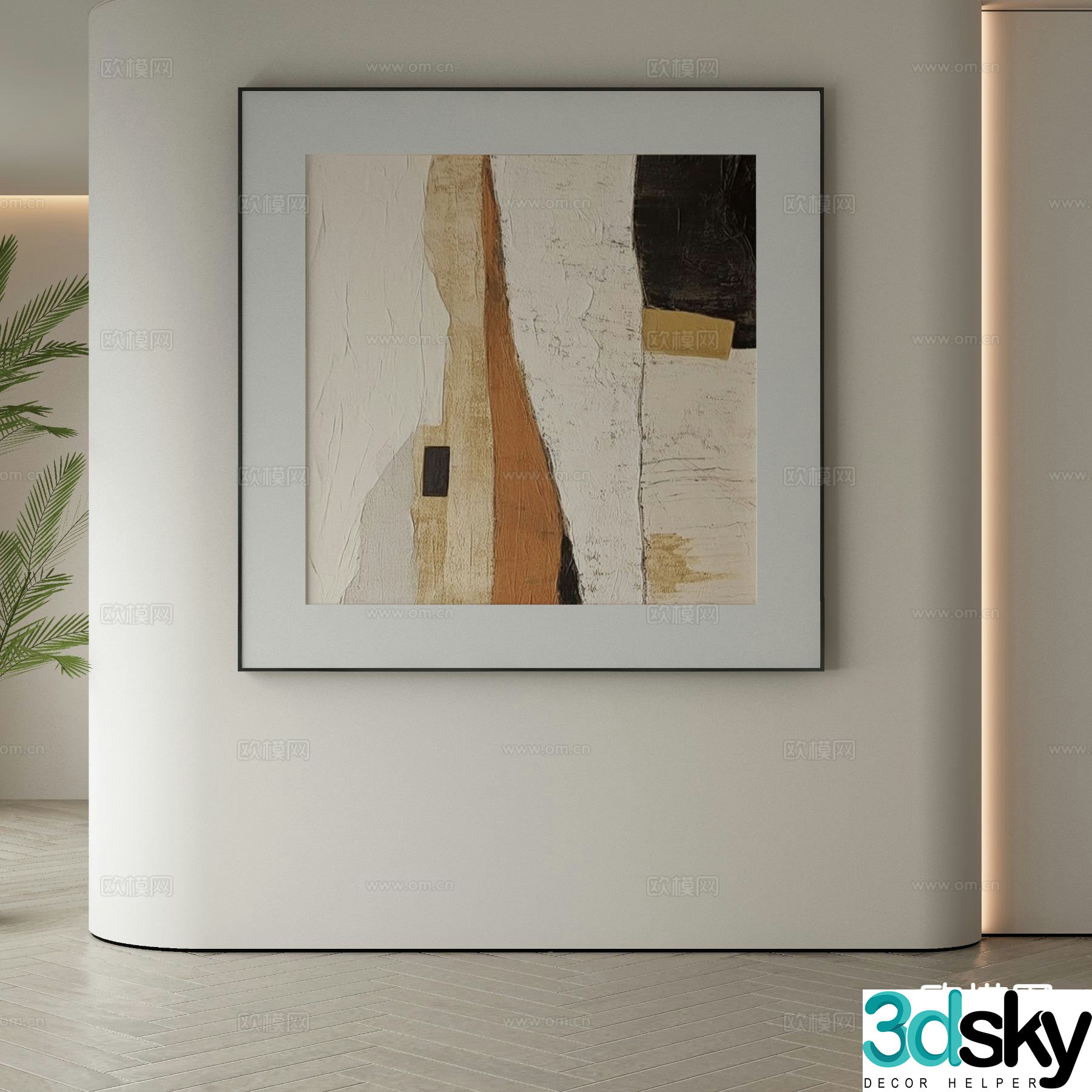 Modern decorative painting abstract painting 3d model