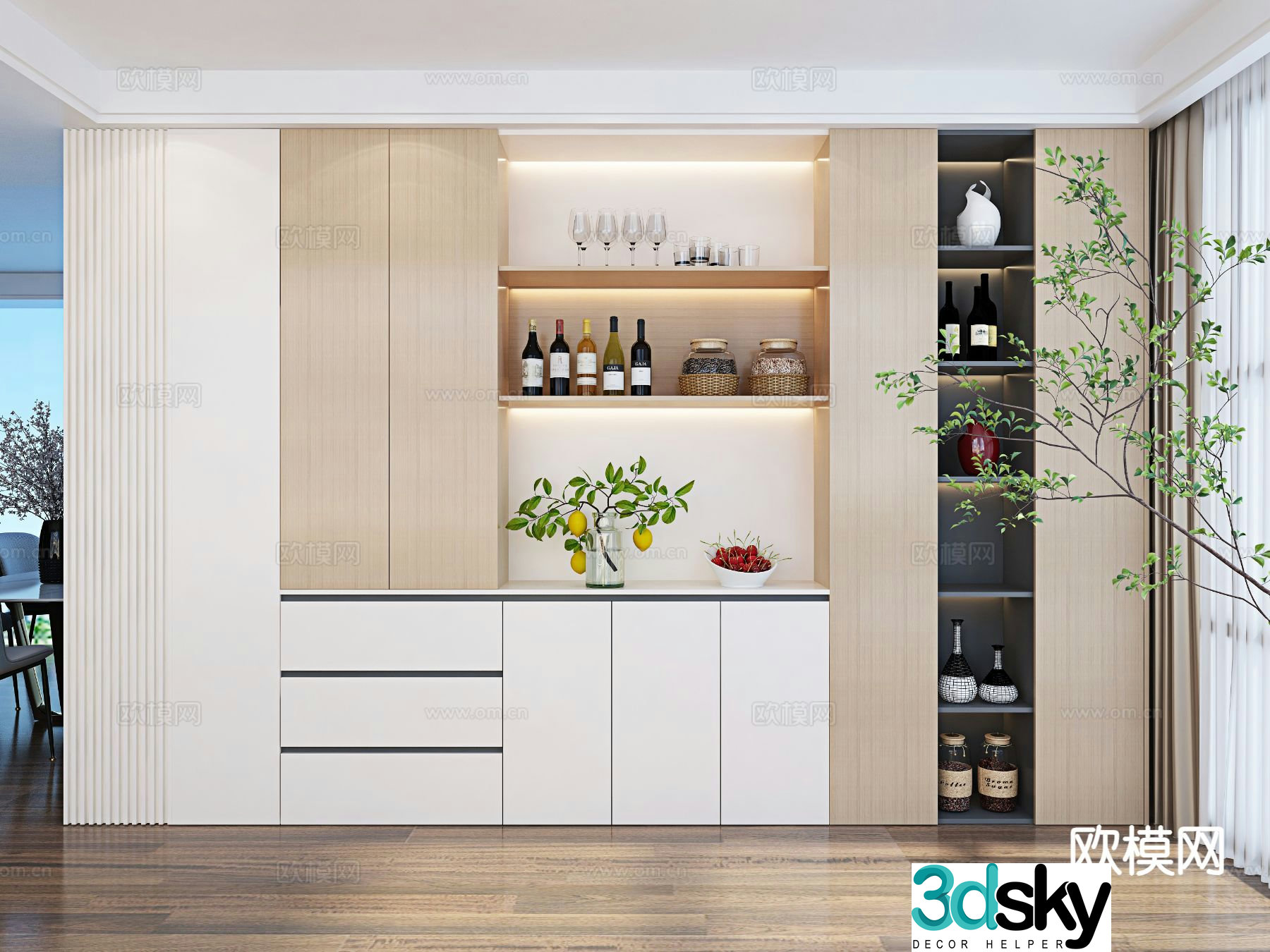 Modern sideboard 3d model