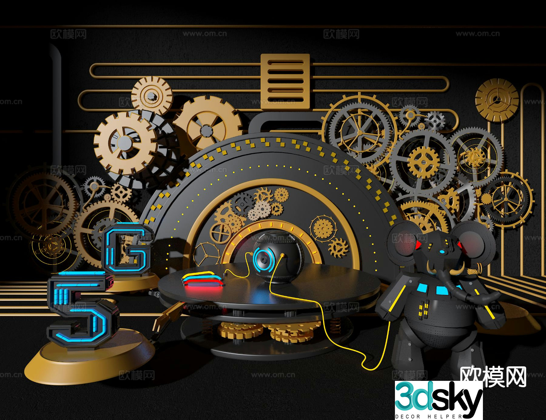 Gear art machinery art 3D model