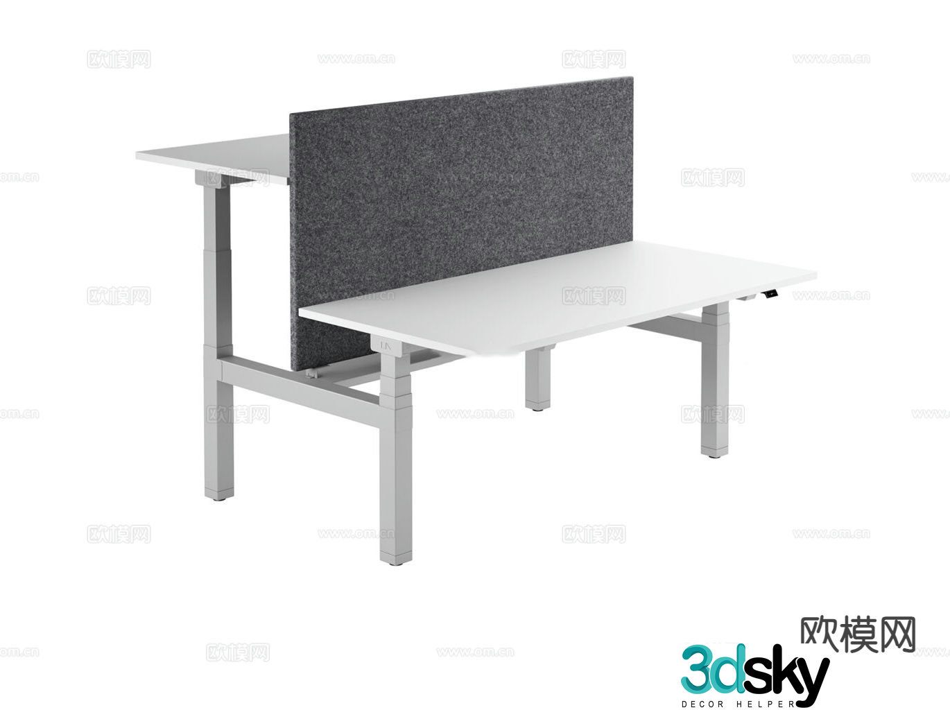 Workbench study table lift desk 3d model