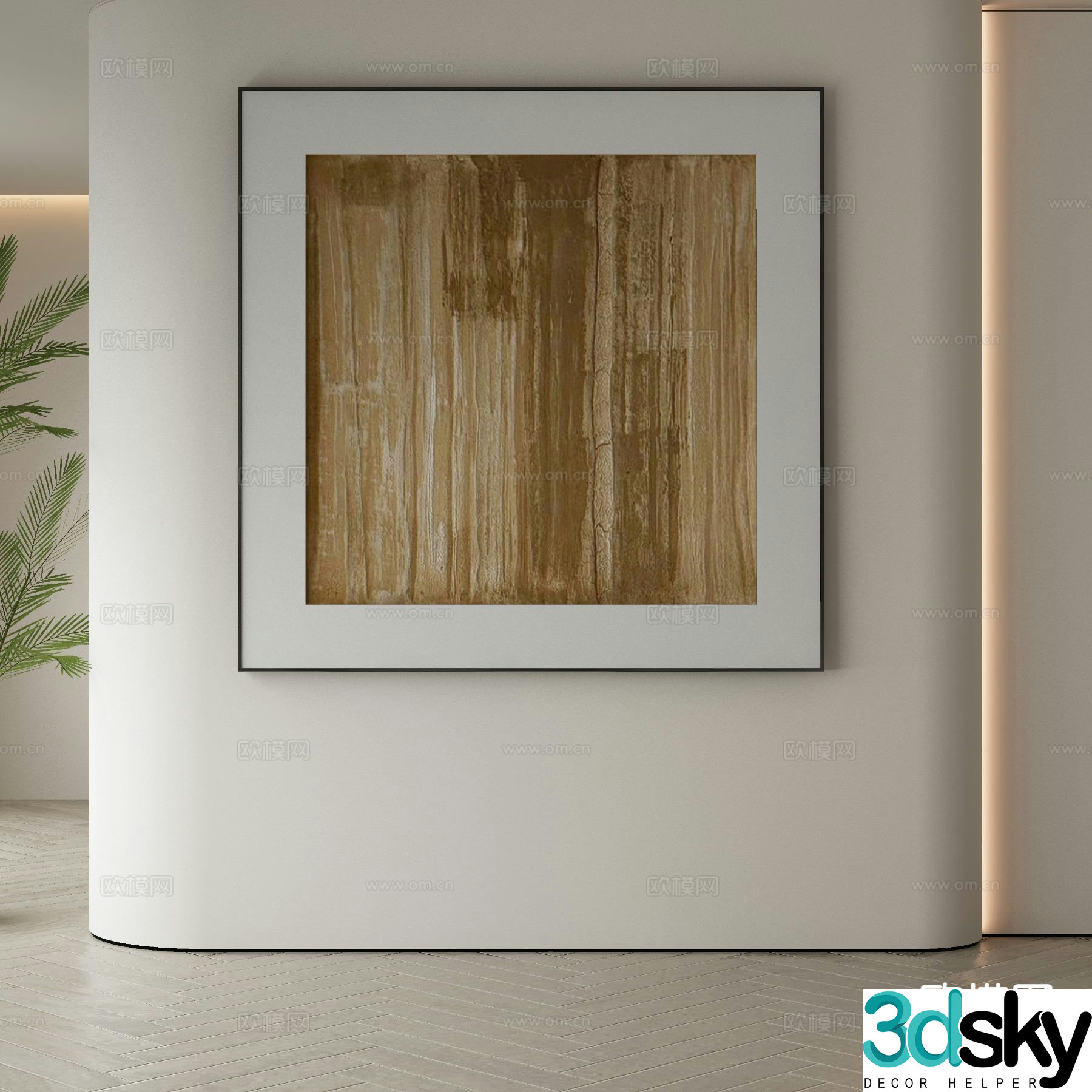 Modern decorative painting abstract painting 3d model