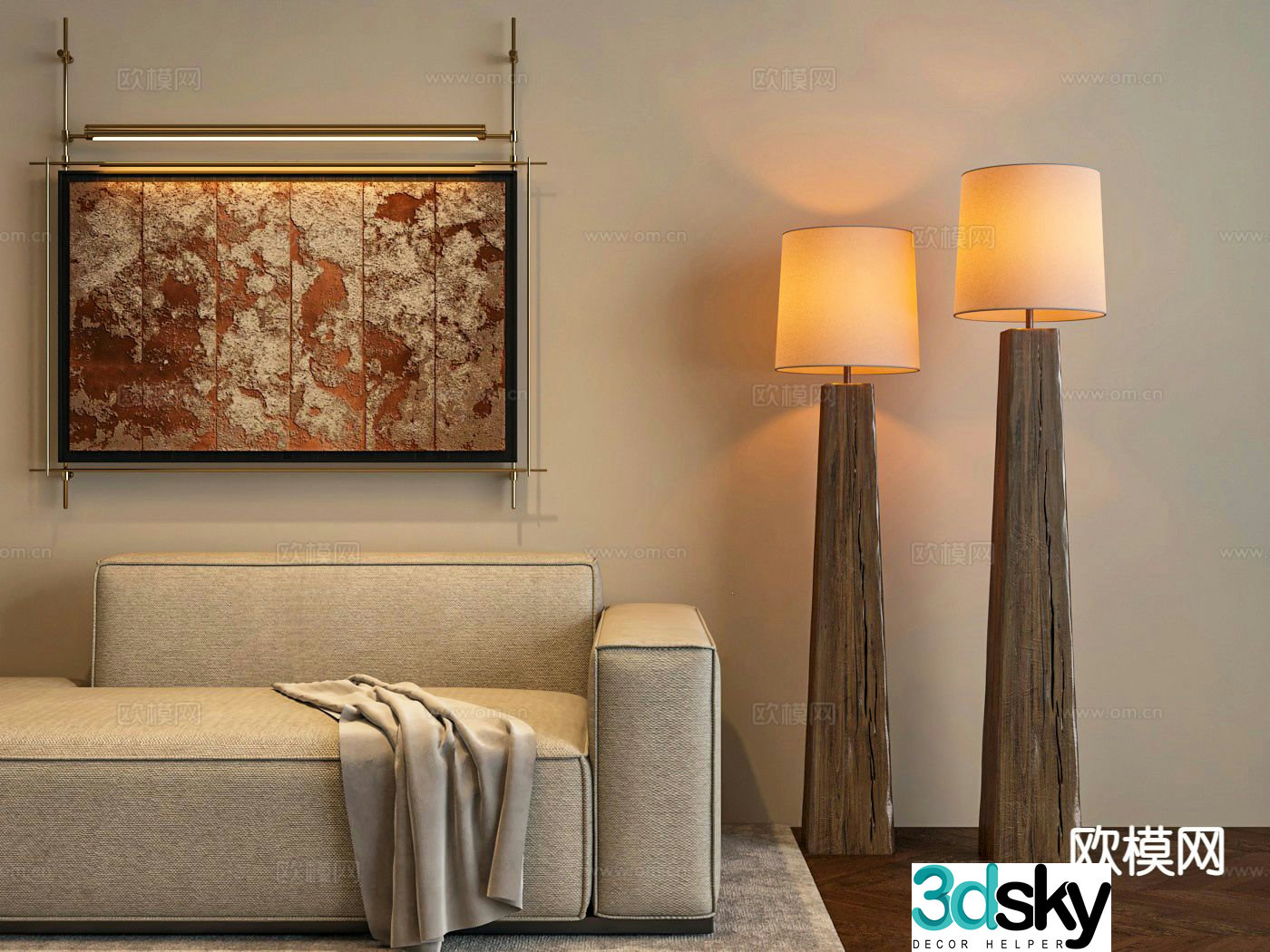 Wabi-sabi floor lamp 3d model