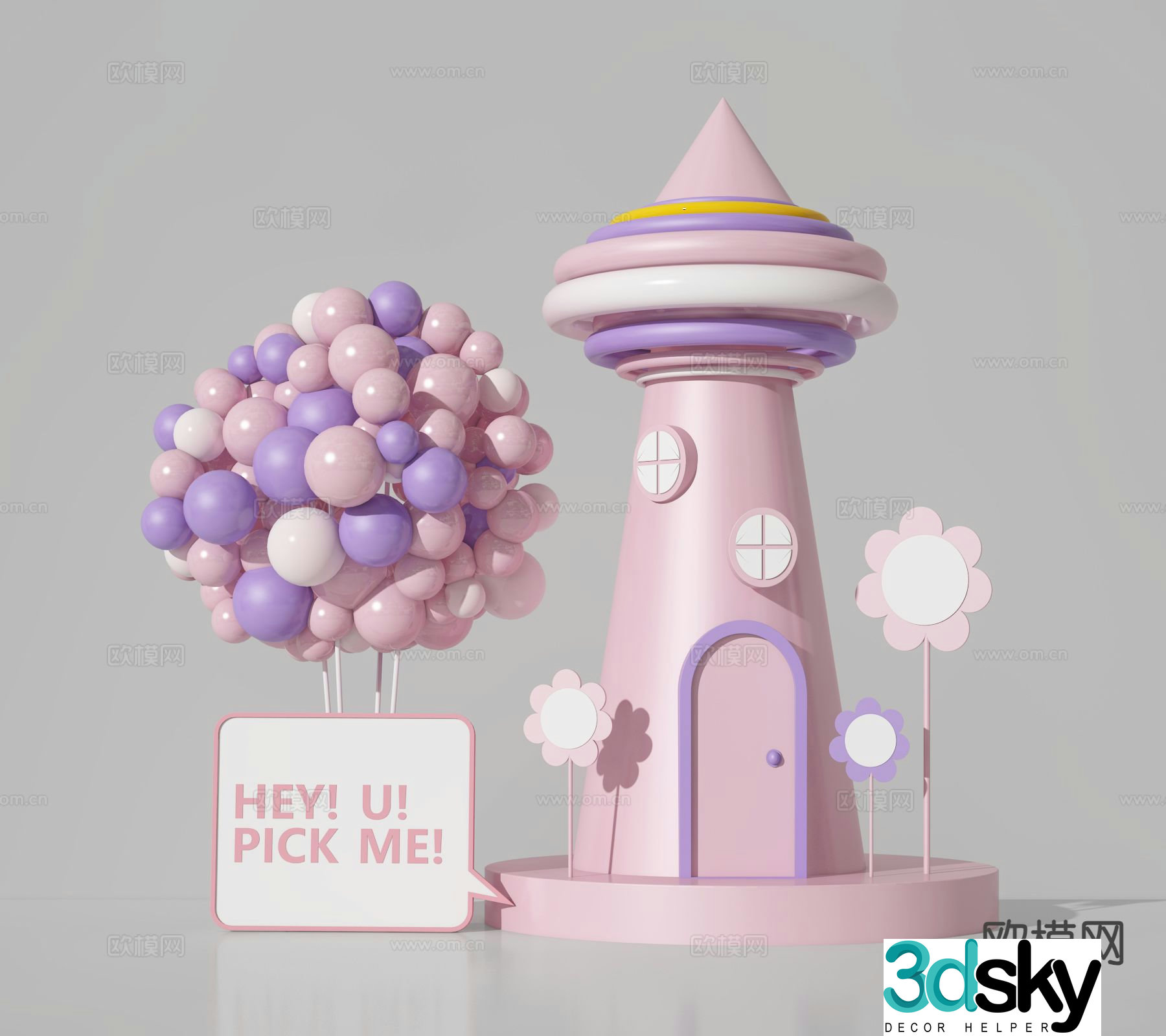 Internet celebrity balloon display 3D model