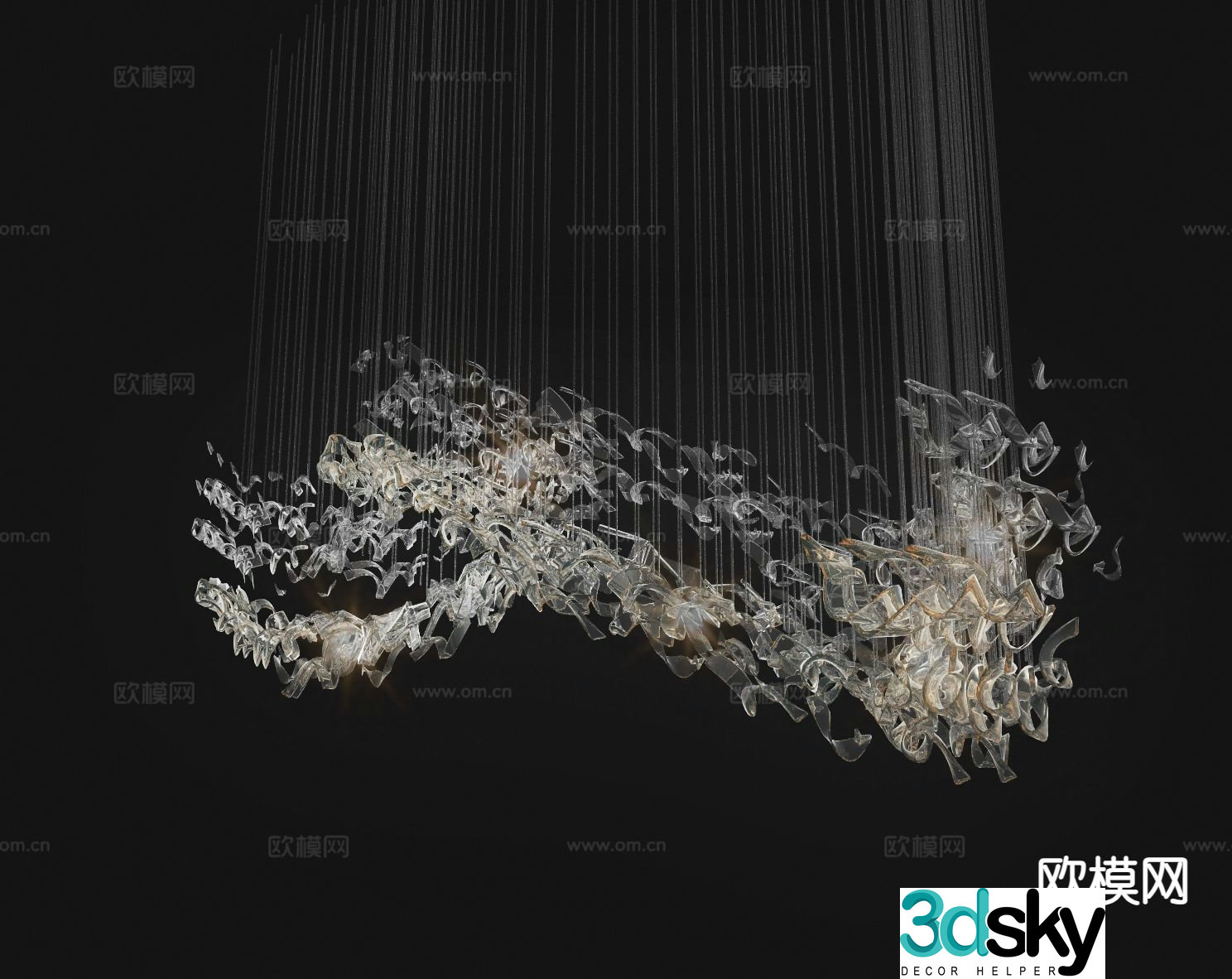 Modern art crystal chandelier 3d model