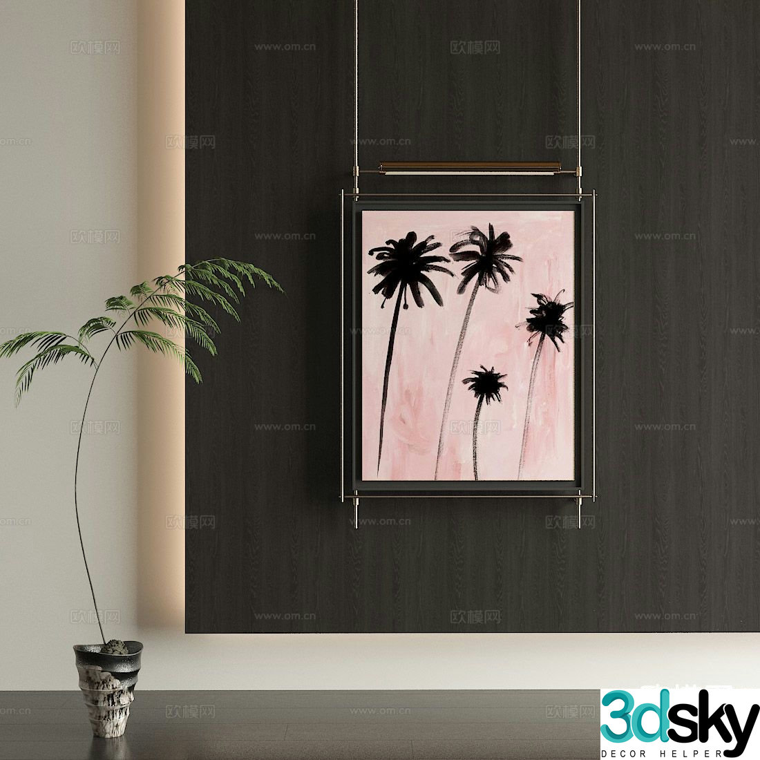 Modern decorative painting oil painting ink painting 3d model