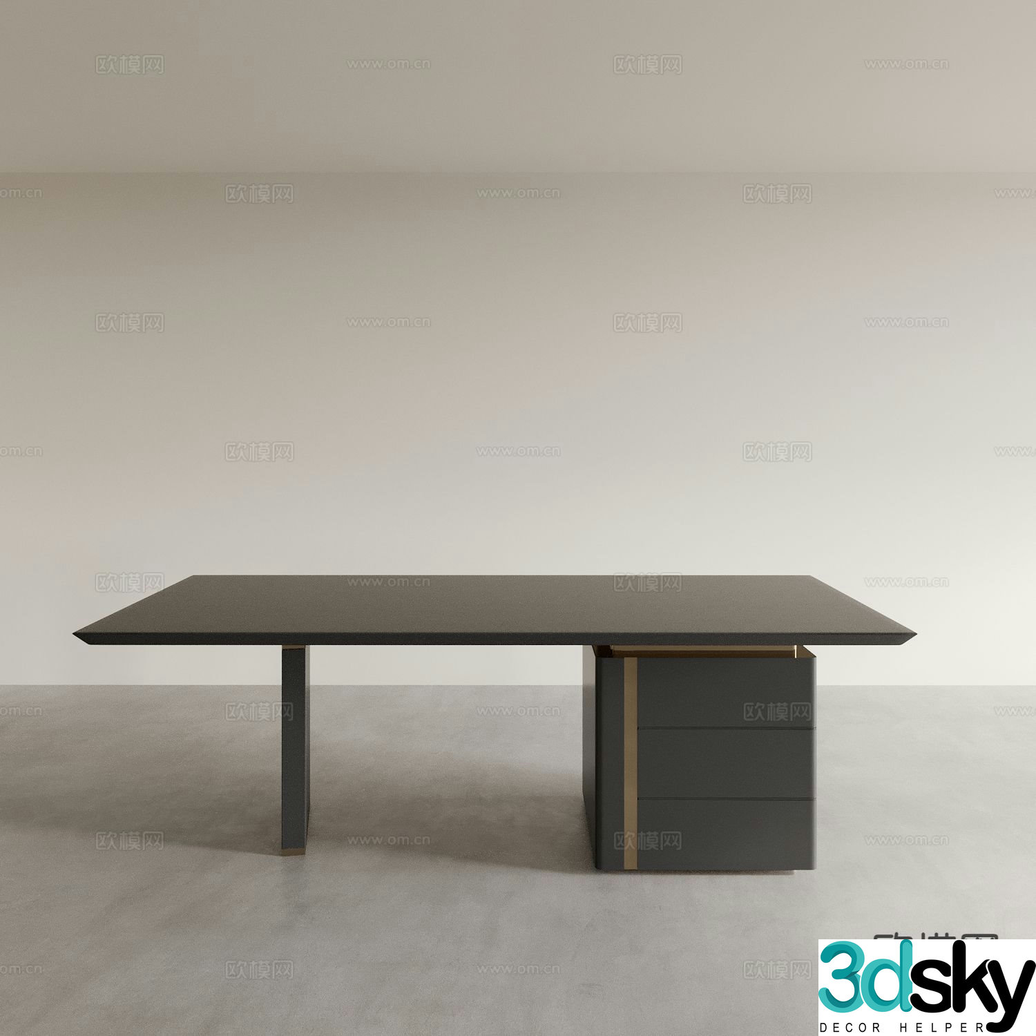 modern desk writing desk 3d model