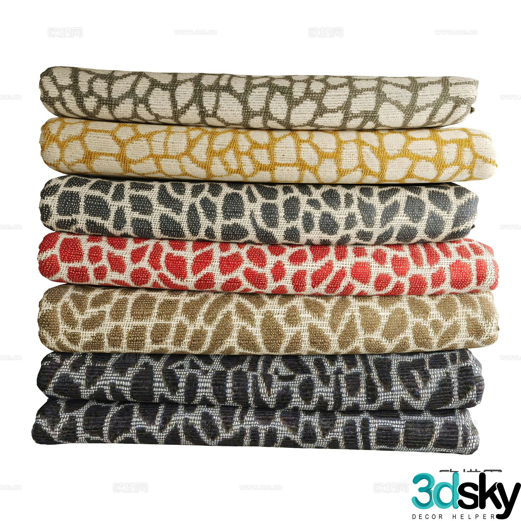 Striped fabric fabric 3d model