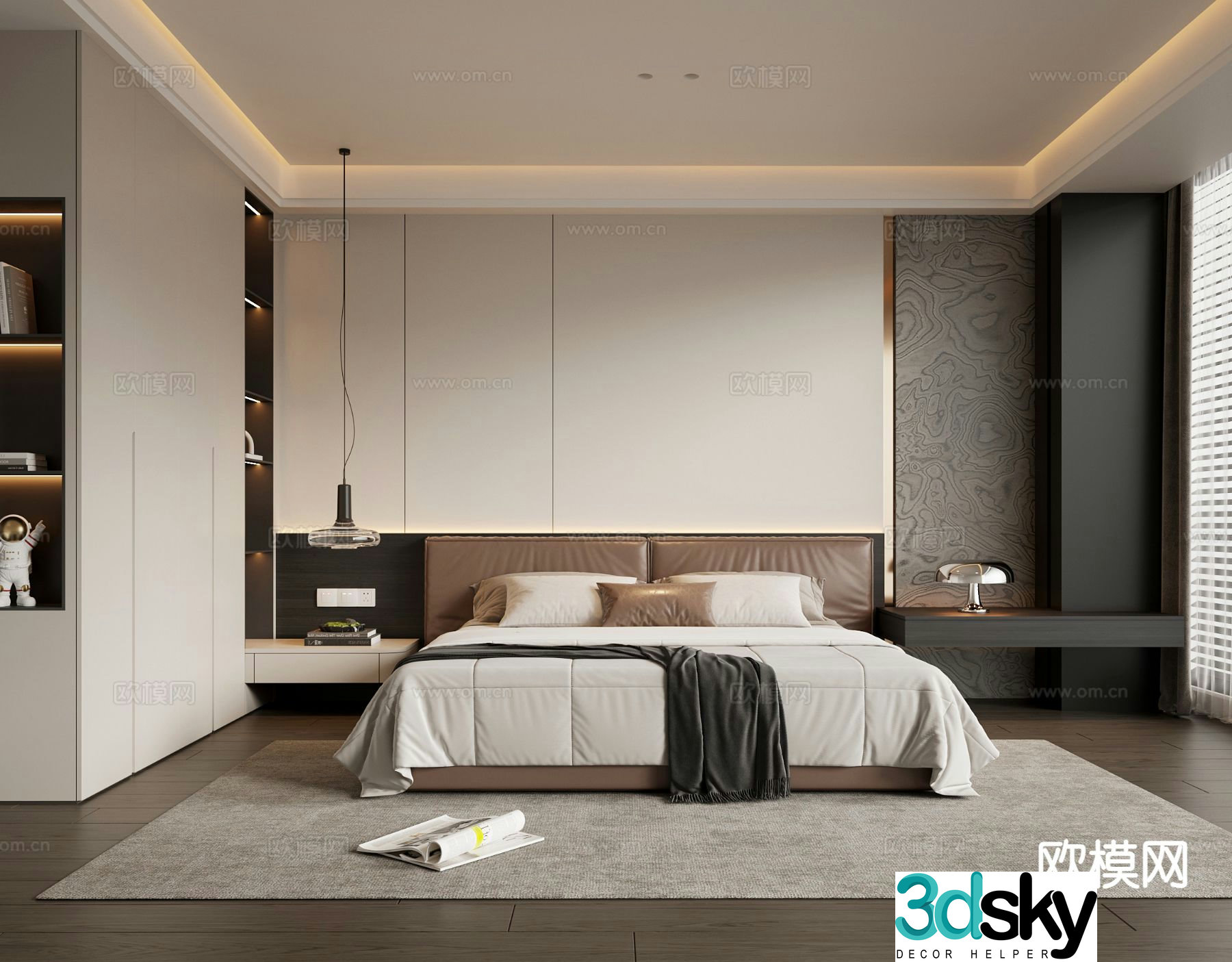 Italian style bedroom master bedroom 3d model
