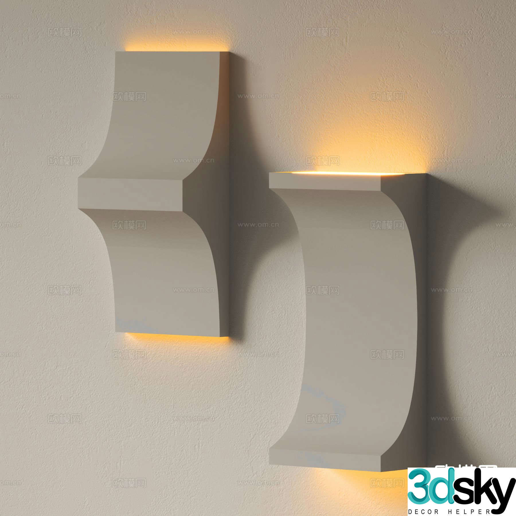 Modern plaster lamp wall lamp 3d model