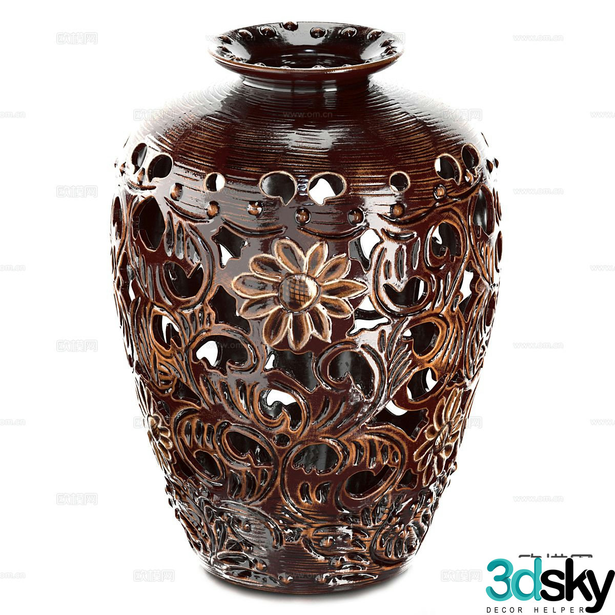 New Chinese style porcelain vase 3d model