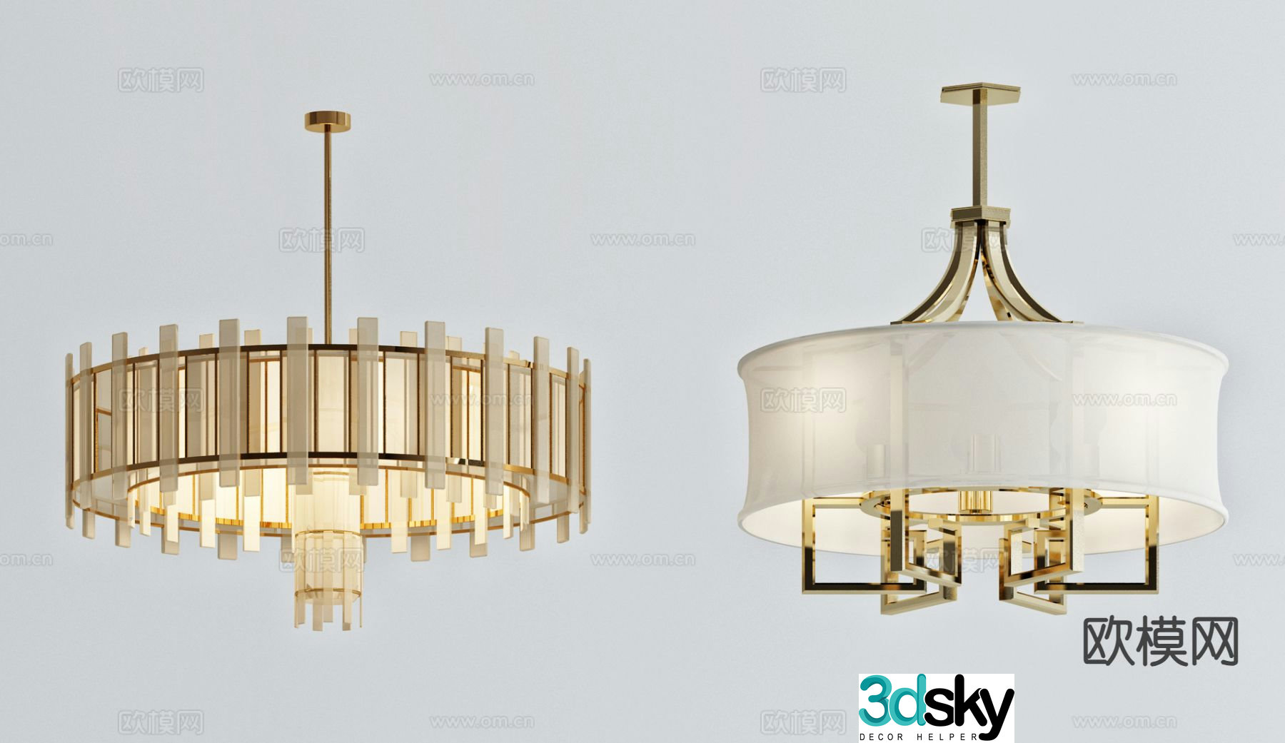 Light luxury chandelier hall chandelier 3d model