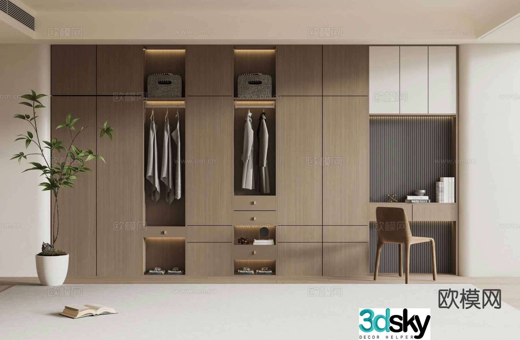 Log style wardrobe 3D model