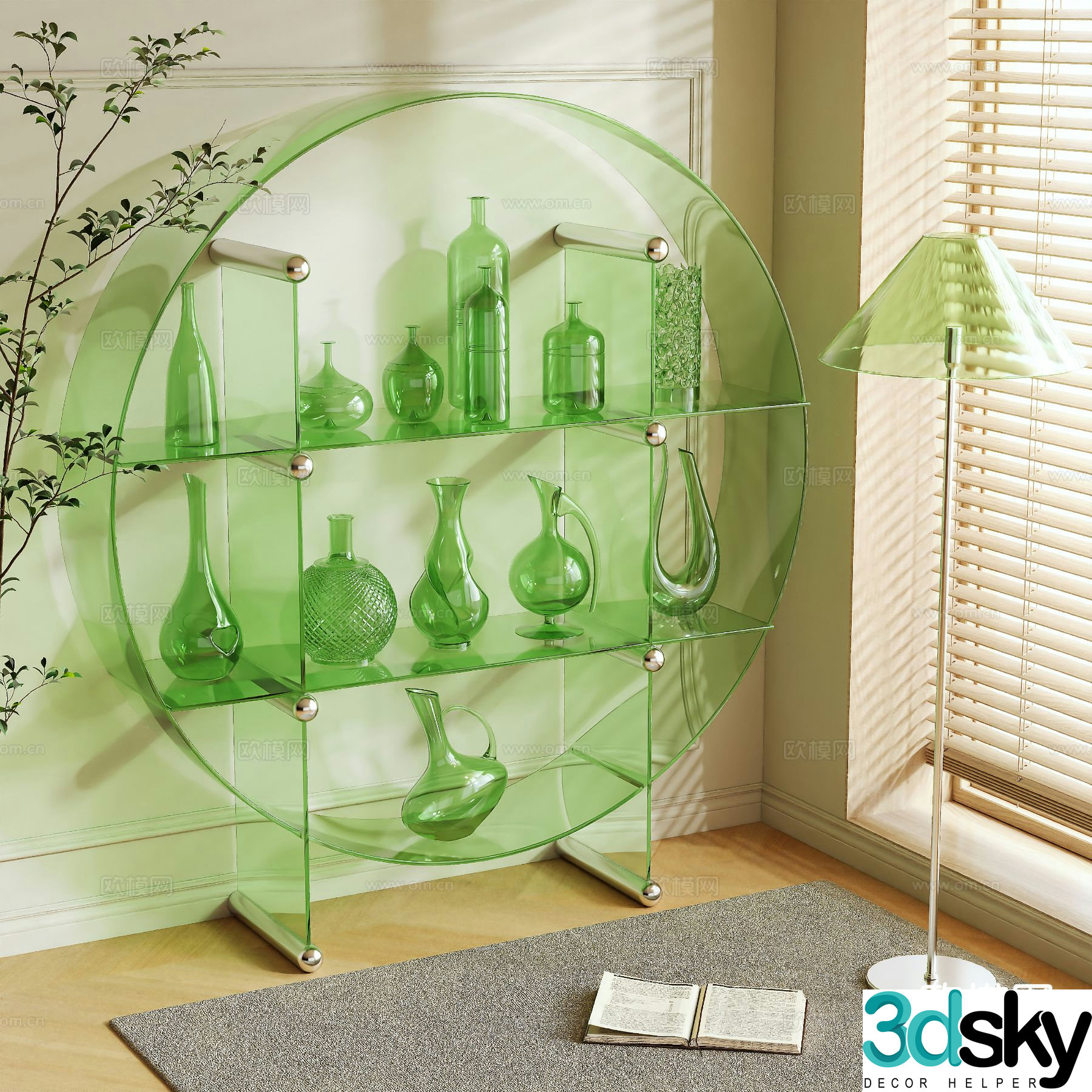 Modern storage rack display rack 3d model