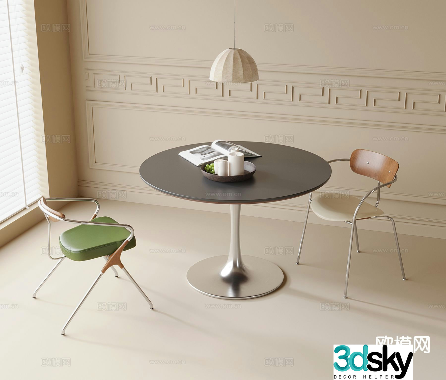 Modern leisure tables and chairs Negotiation tables and chairs 3d model
