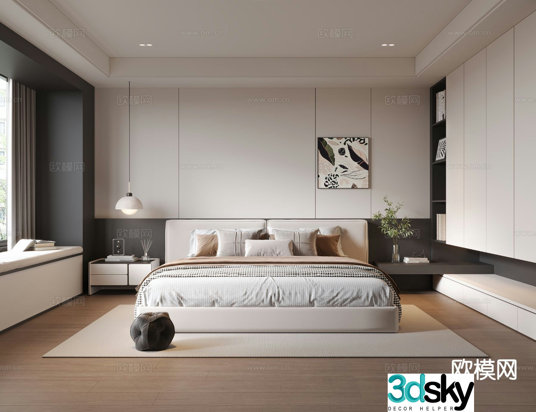 Modern bedroom master bedroom 3d model