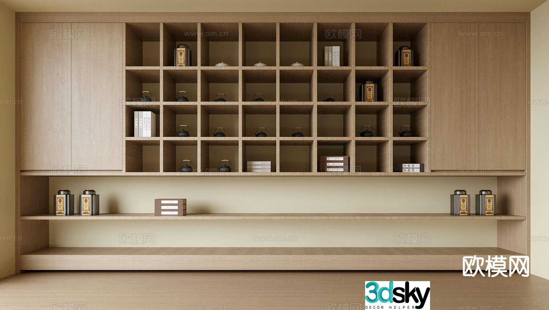 New Chinese style tea cabinet 3d model