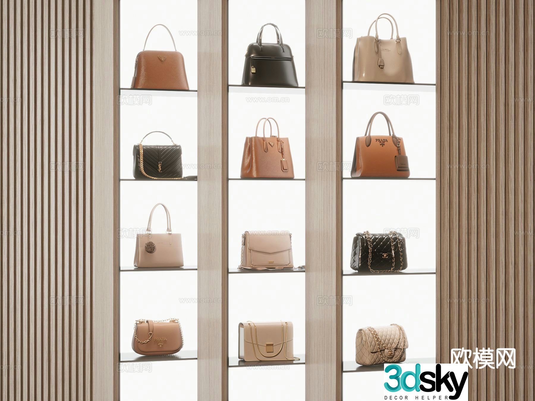 Modern handbag 3d model