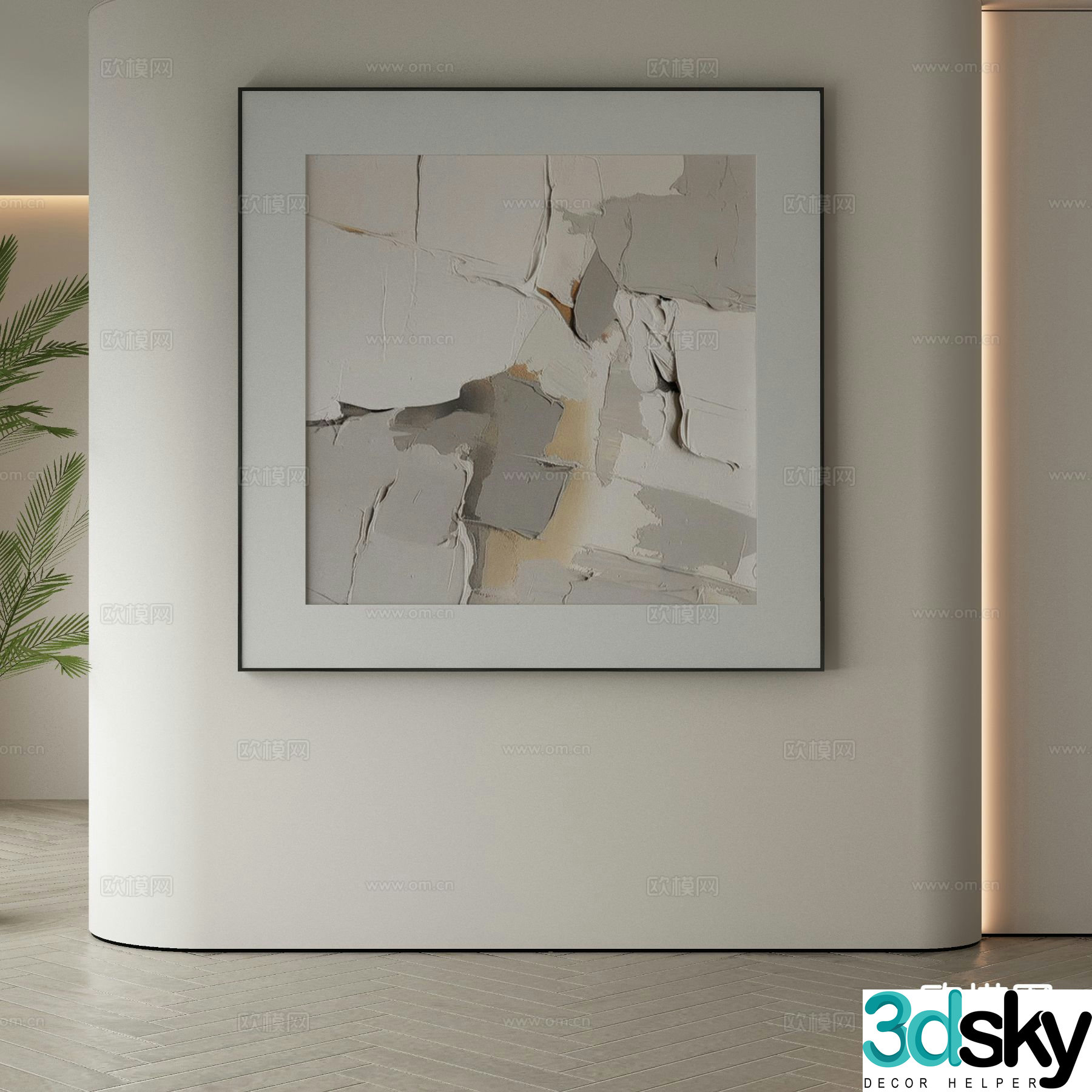 Modern decorative painting oil painting 3d model