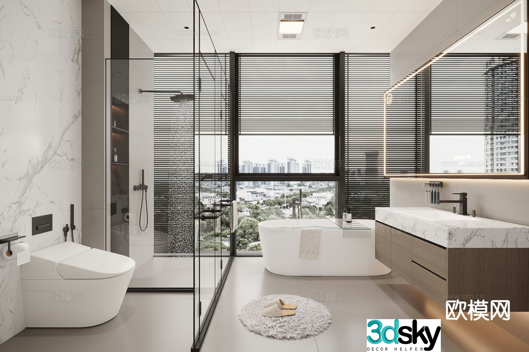 Modern bathroom toilet 3d model