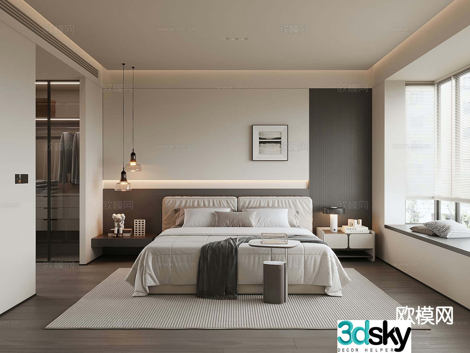 Modern bedroom master bedroom 3d model
