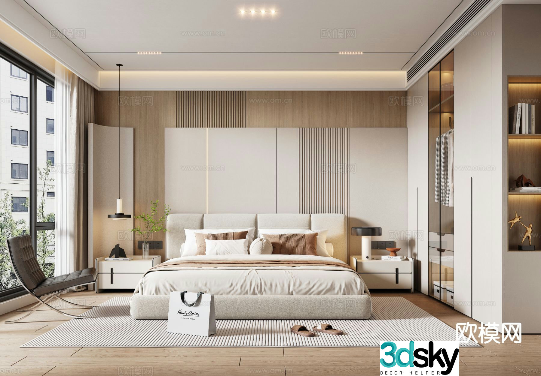 Modern bedroom master bedroom 3d model