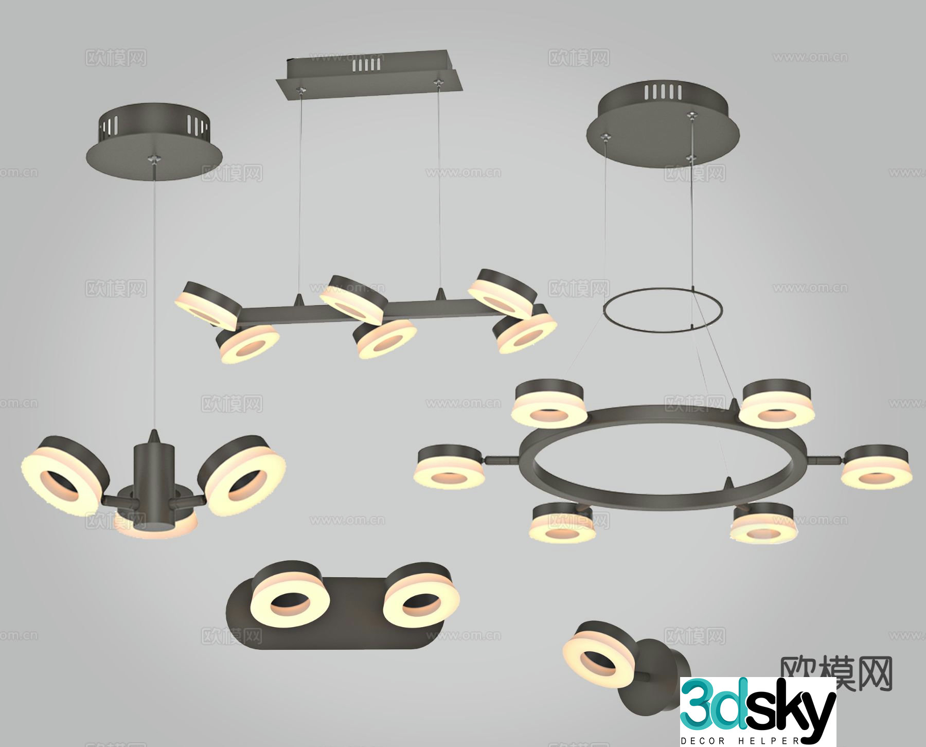 Creative chandelier hall chandelier 3d model