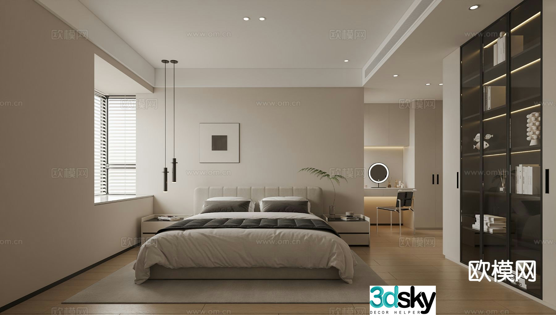 Modern bedroom master bedroom 3d model