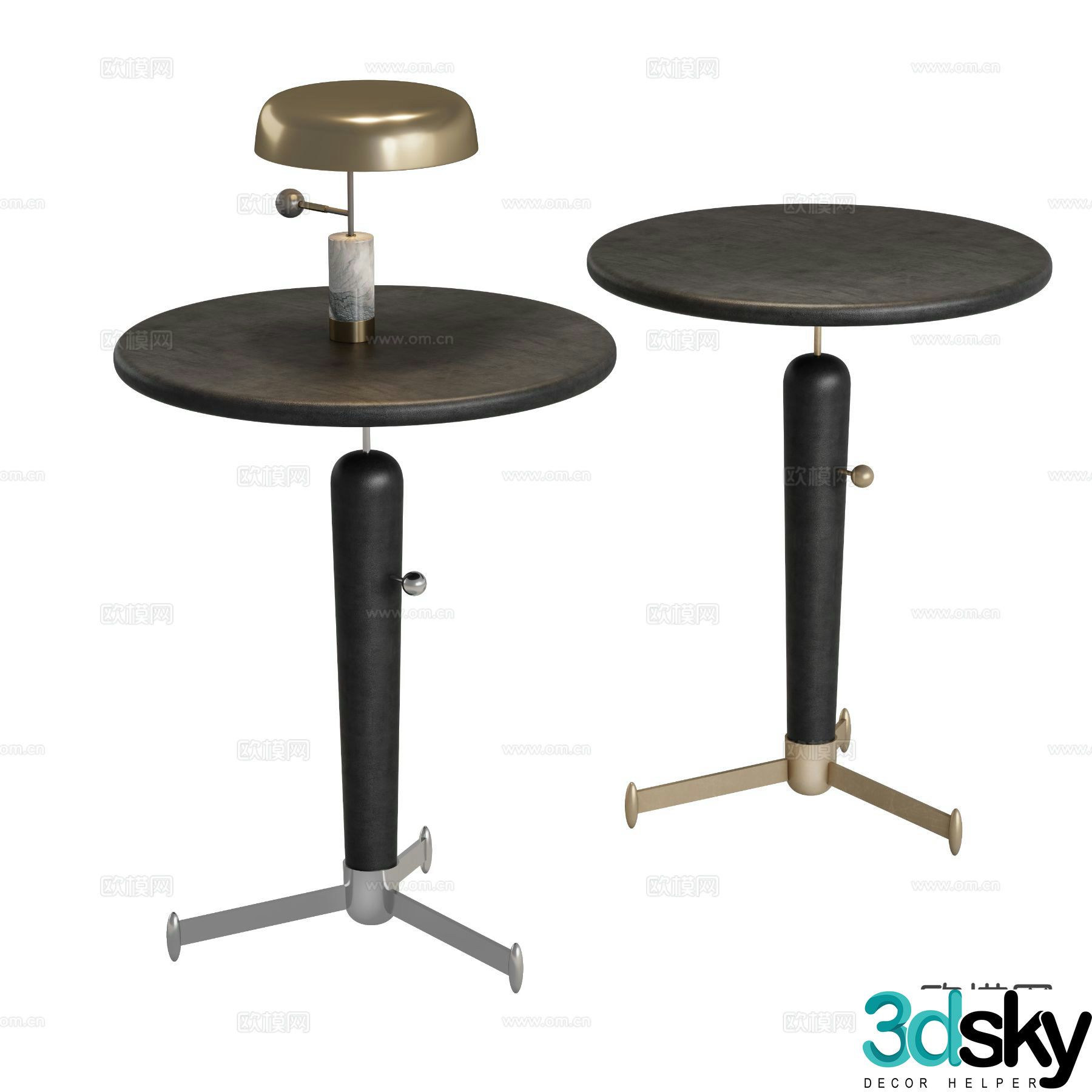 Modern round table side table table table 3d model
