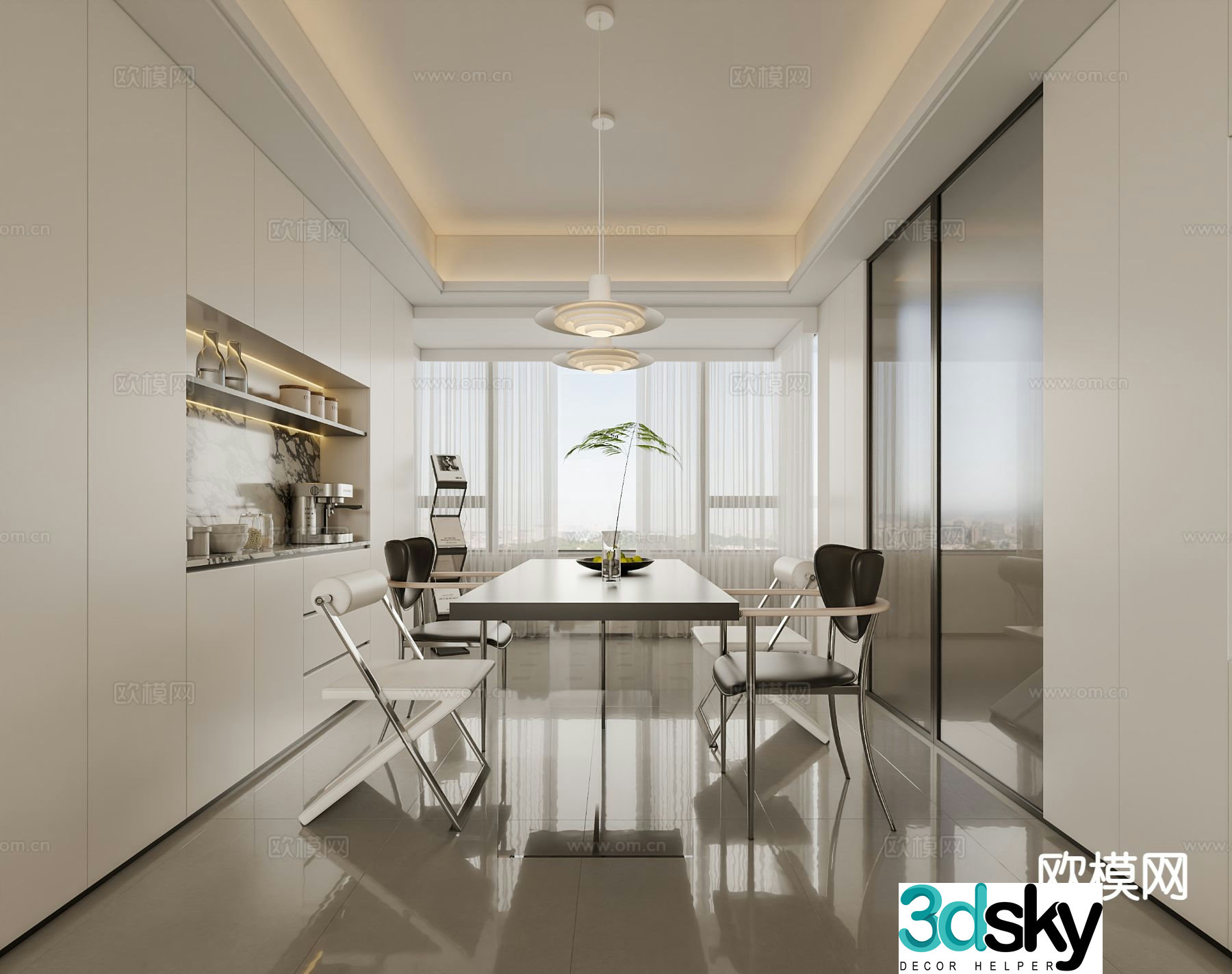 Modern restaurant 3d model