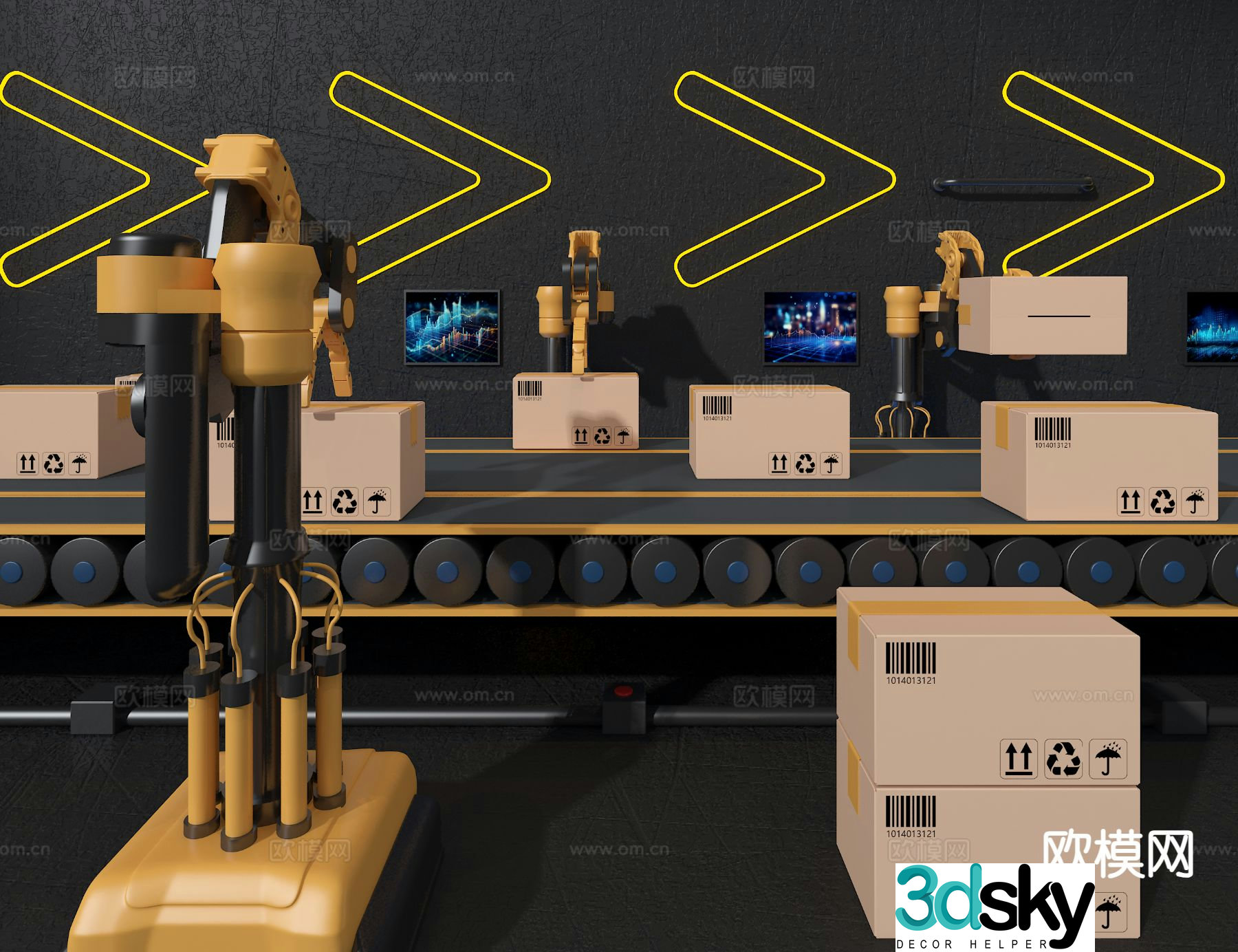 Industrial equipment robotic arm mechanical equipment 3d model