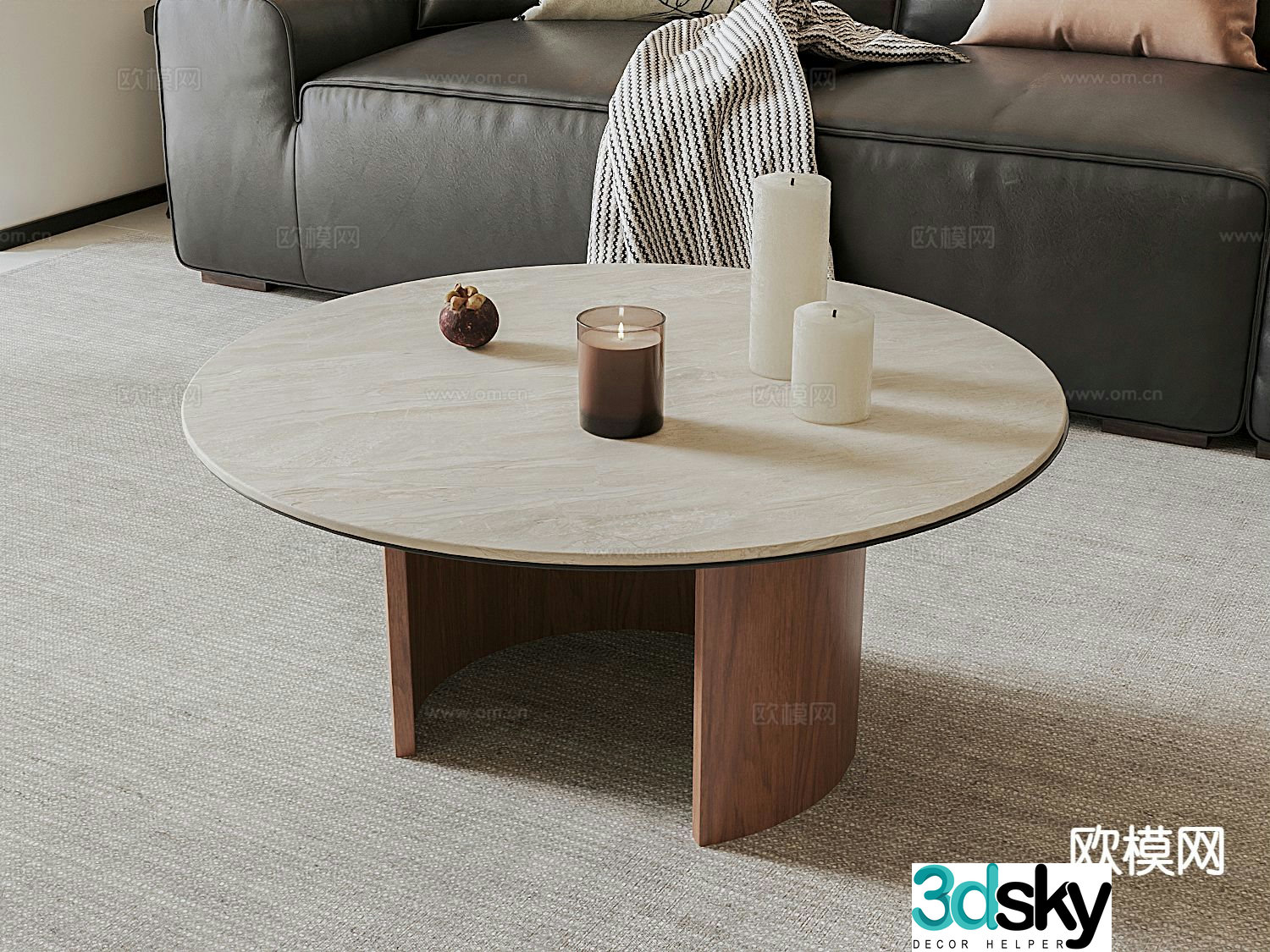Medieval wind tunnel stone coffee table 3D model