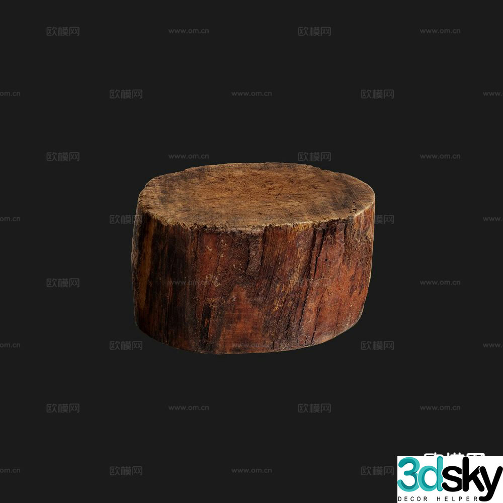 log pile wood pile wooden pier 3d model