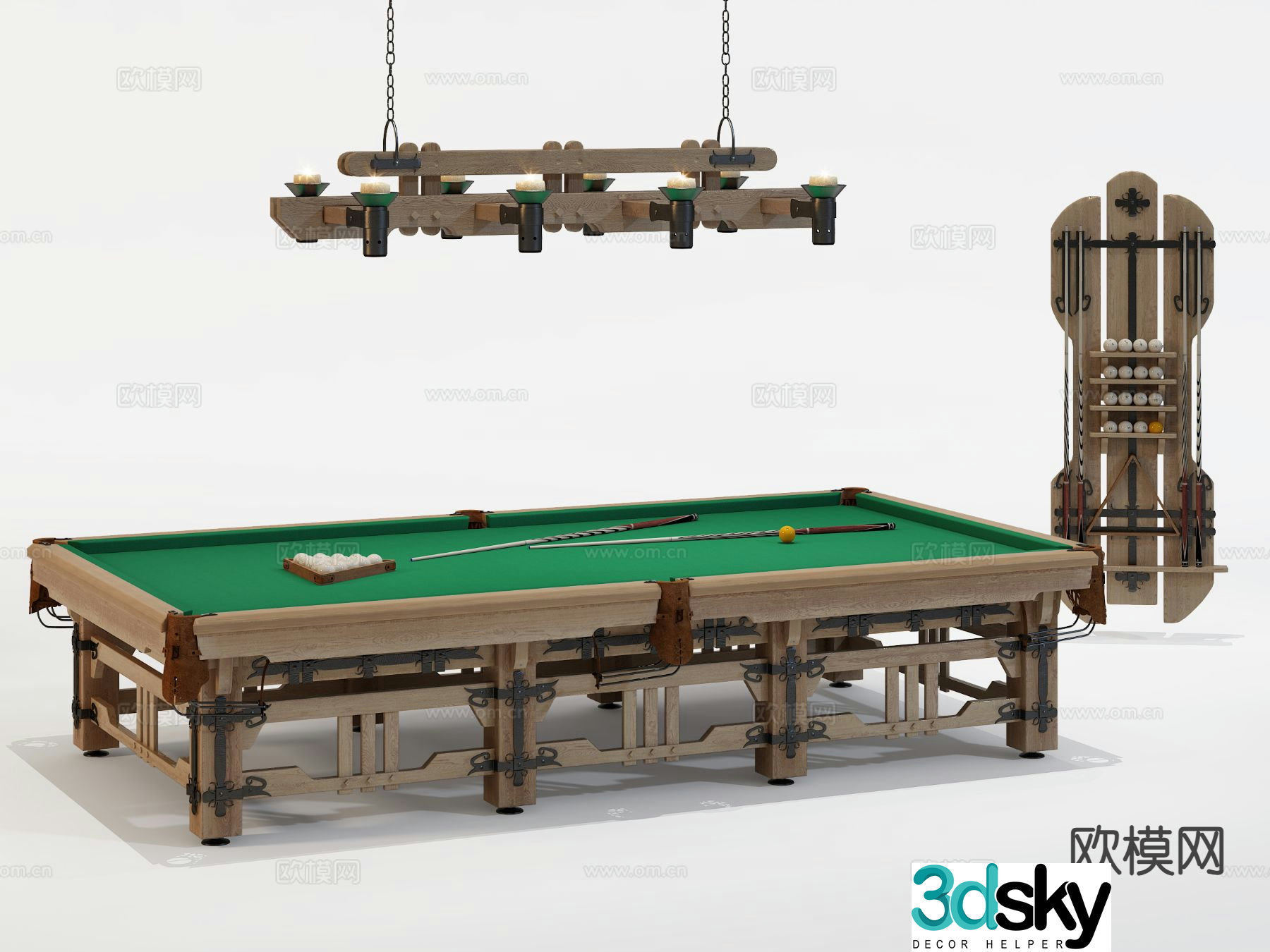 Modern pool table billiards 3d model