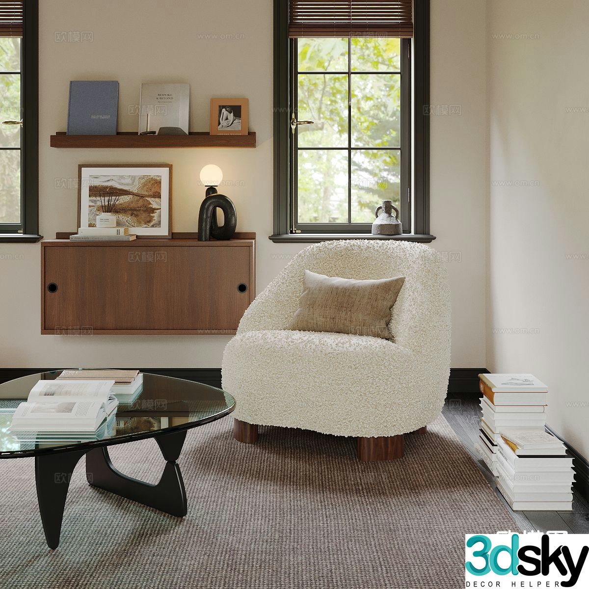 Modern chair leisure chair 3d model