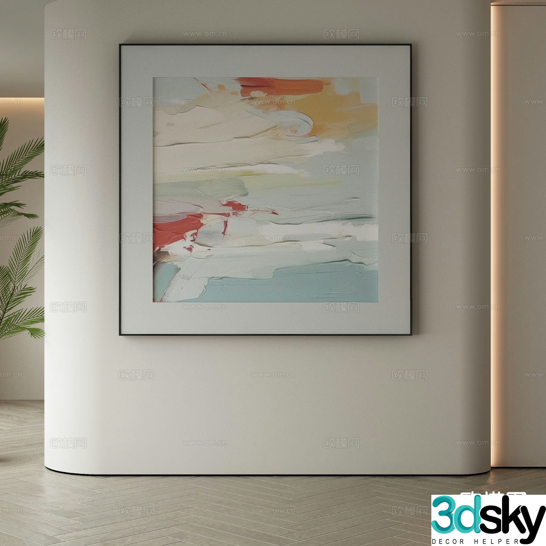 Modern decorative painting oil painting 3d model