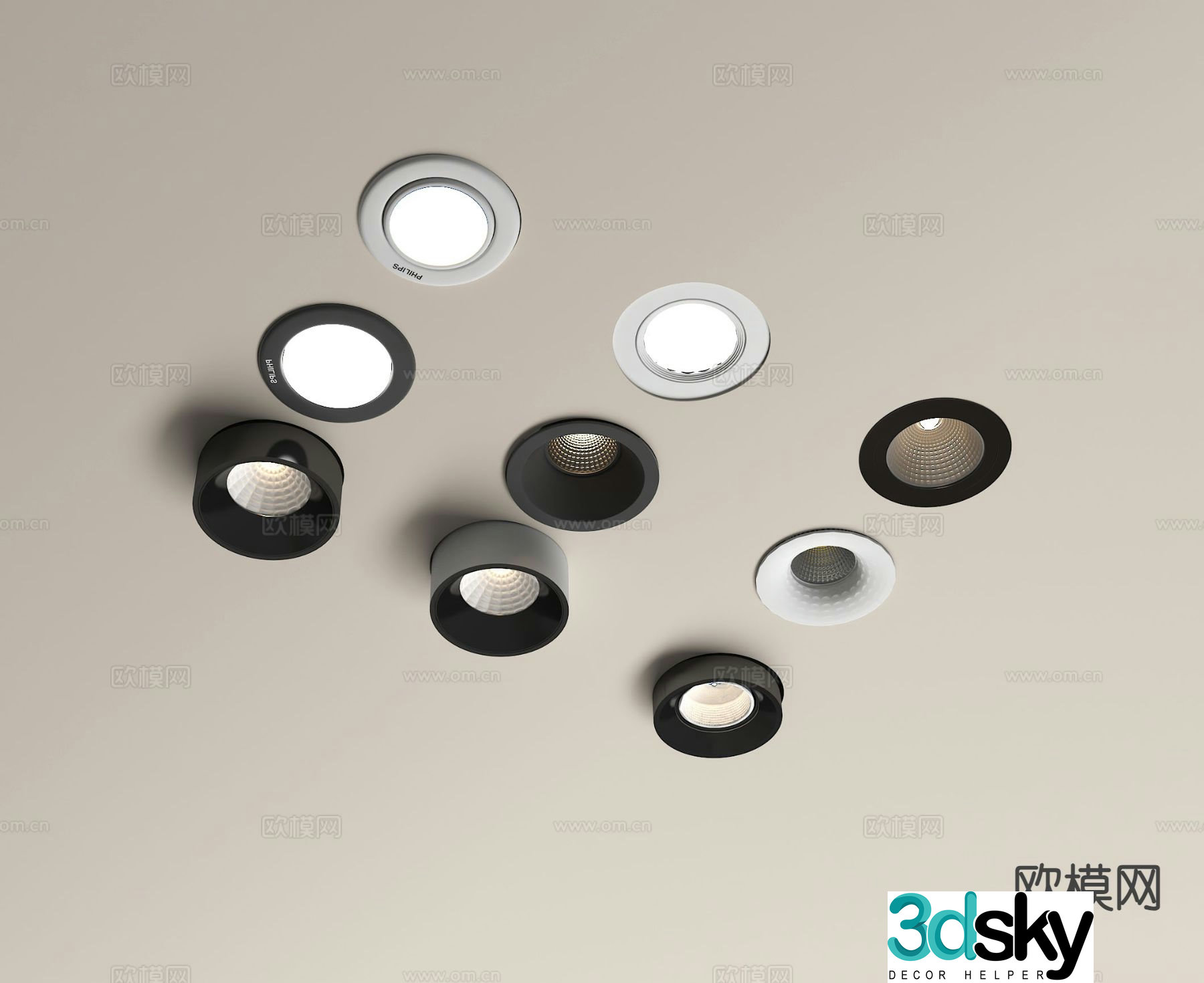 Recessed downlight spotlight 3d model