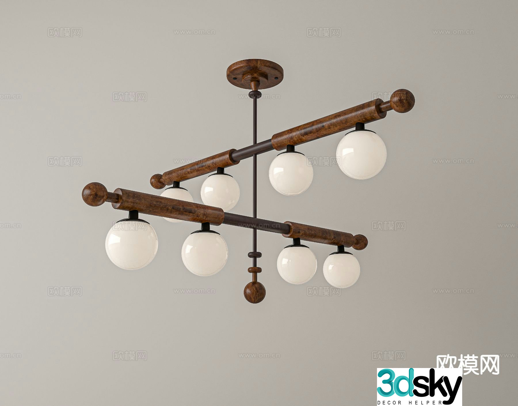 Medieval style chandelier restaurant chandelier 3d model