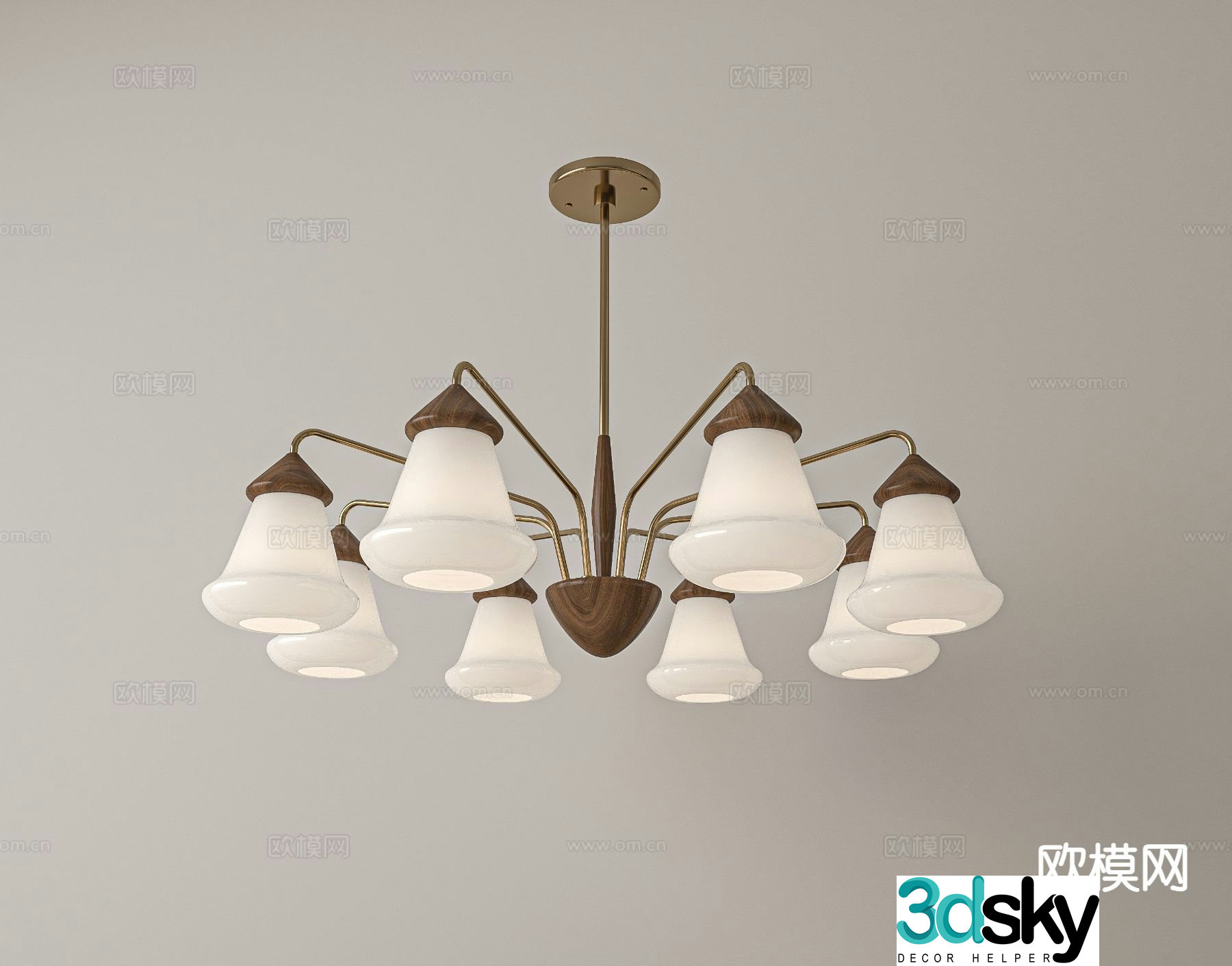 Medieval style chandelier multi-head chandelier 3D model