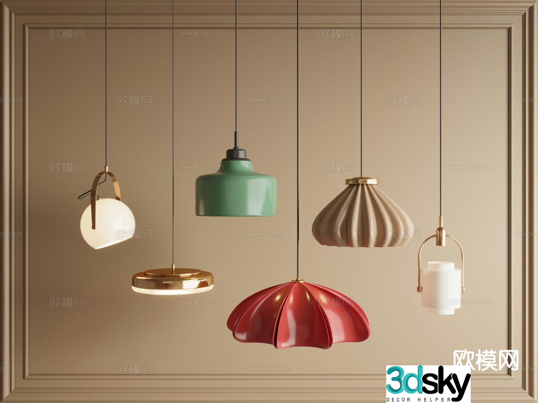 Bedside small chandelier 3d model