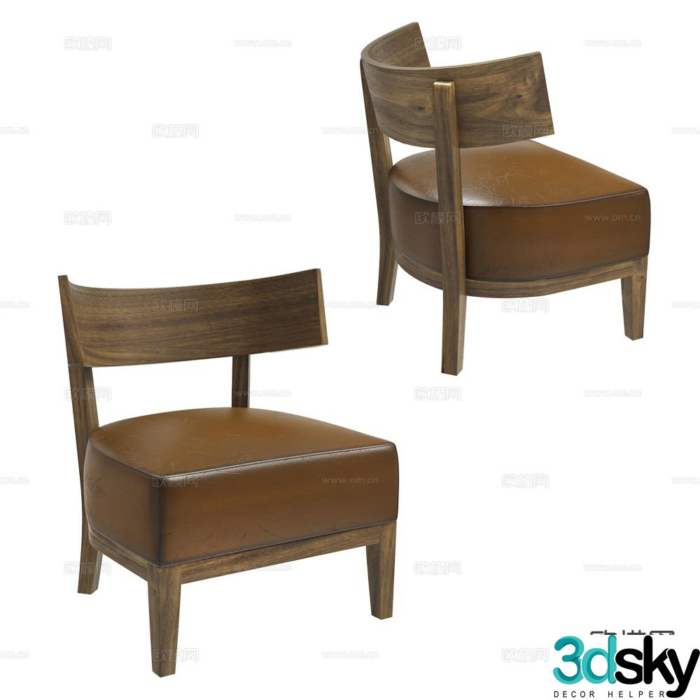 Pacini & Cappellini wabi-sabi chair leisure chair 3d model