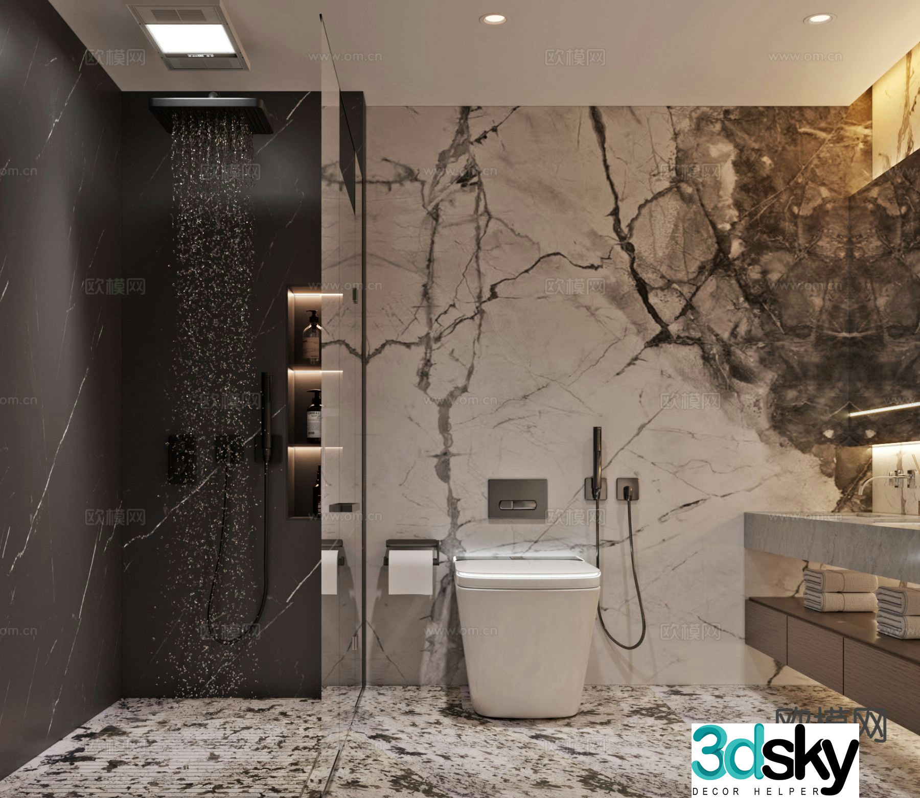 Modern bathroom bathroom toilet 3d model