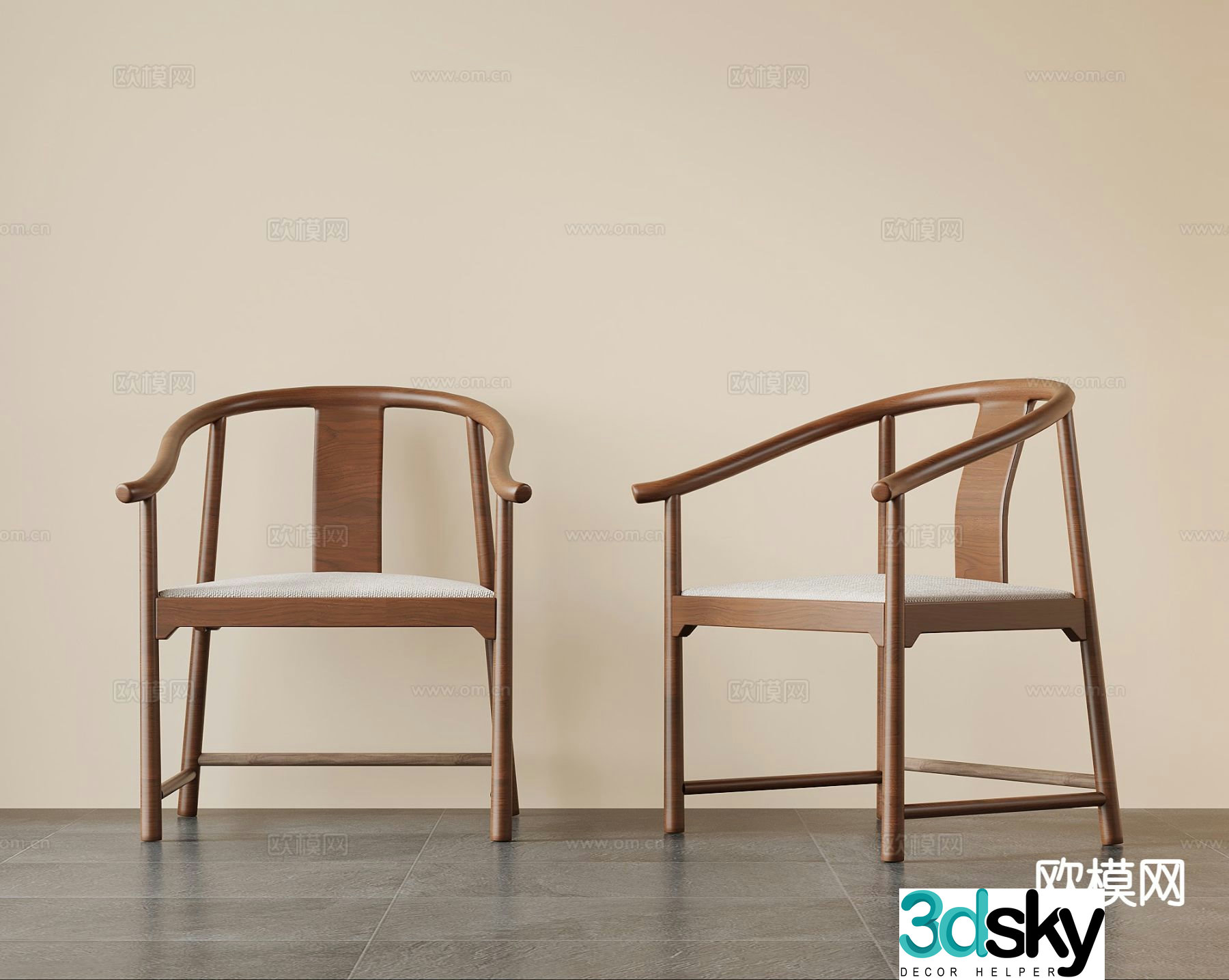 New Chinese style chair armchair 3d model