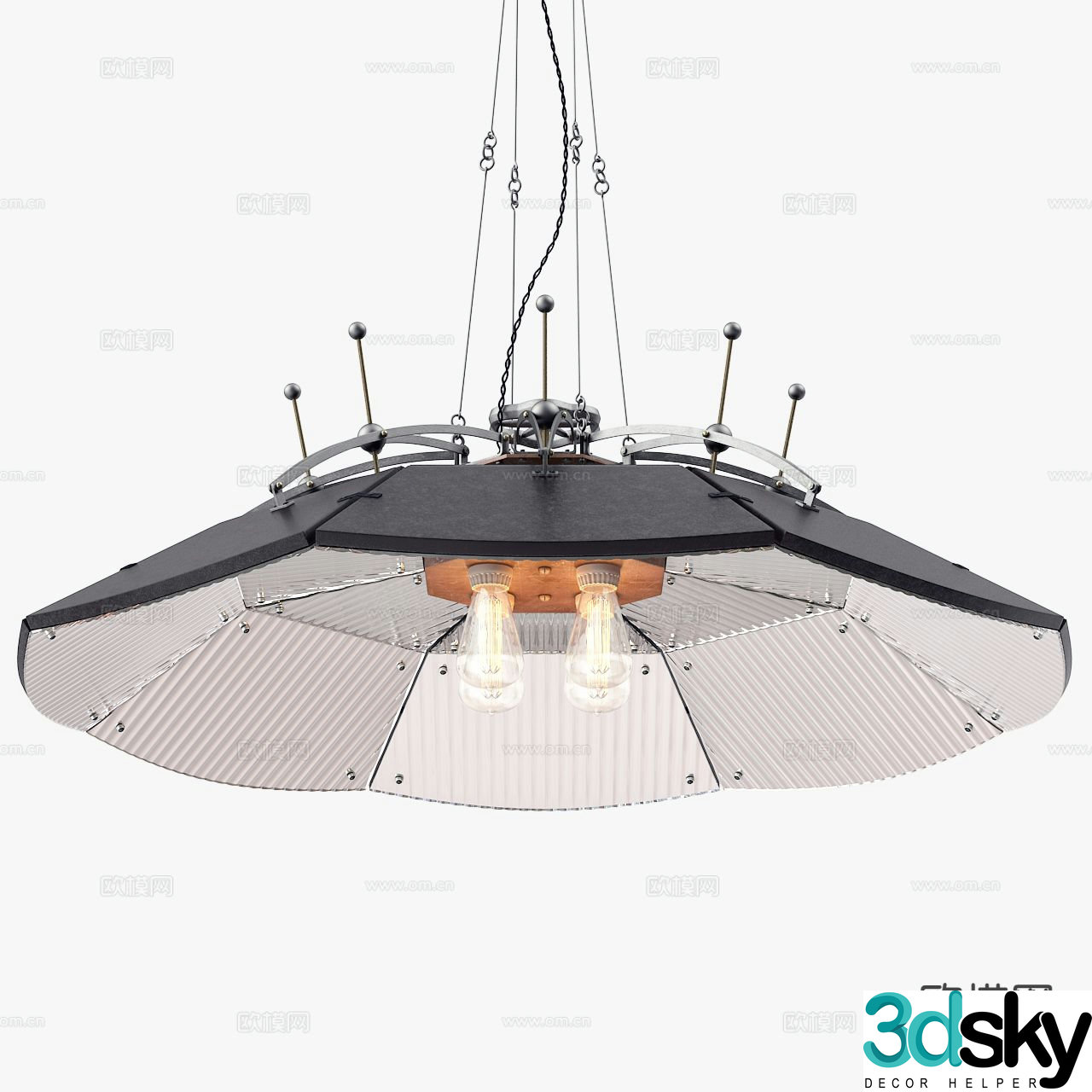 Industrial style chandelier art chandelier 3d model