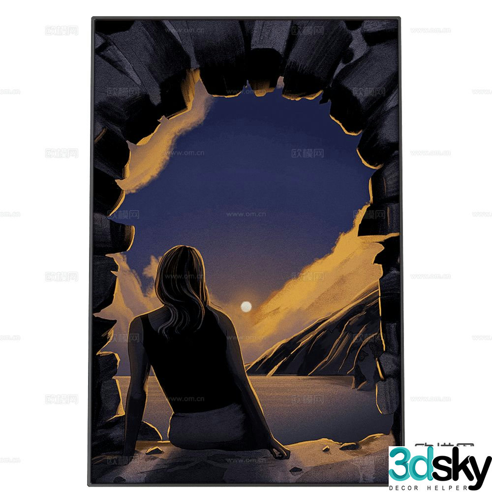 NC Design hanging painting decorative painting character hanging painting 3d model