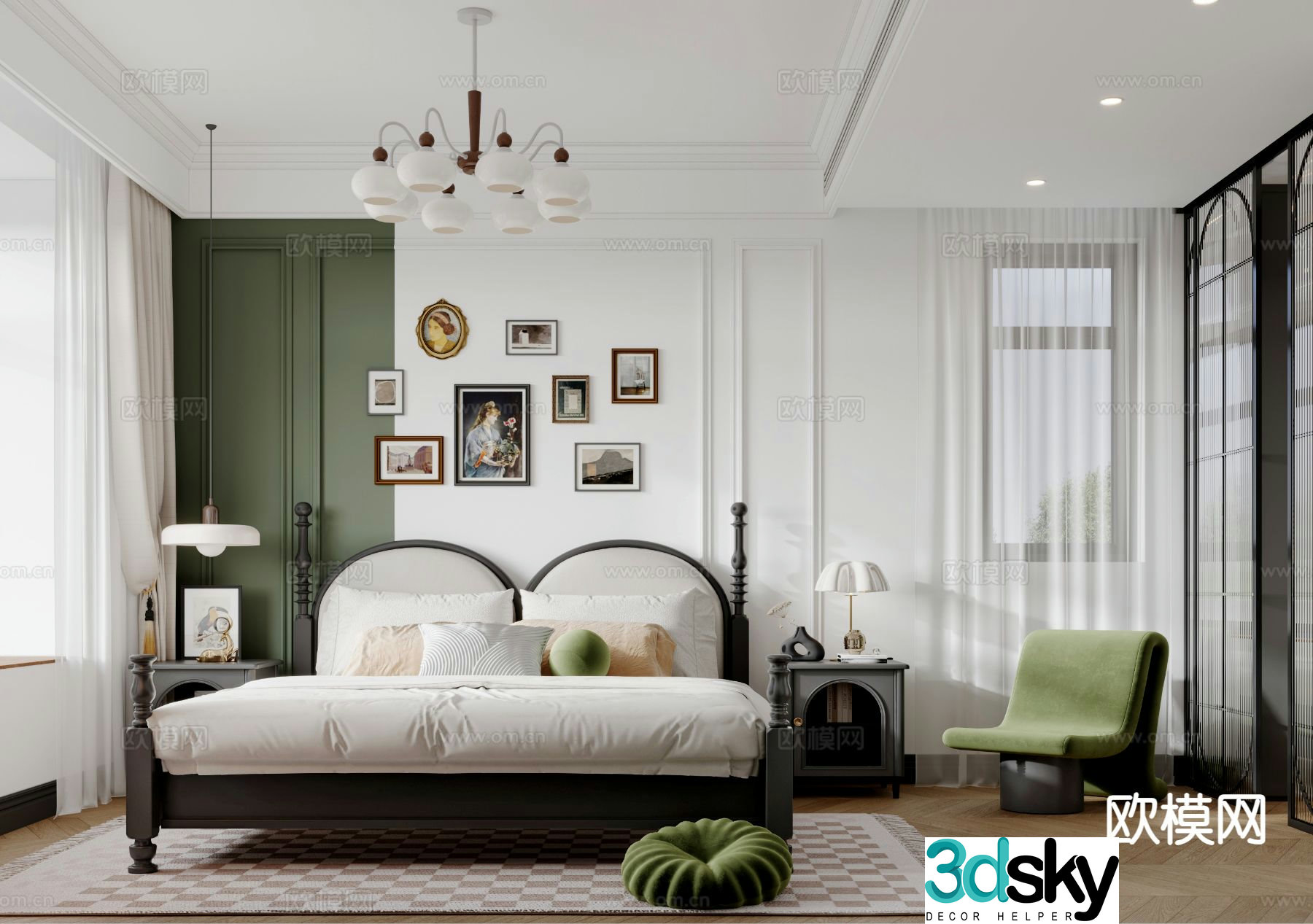 French bedroom master bedroom 3d model