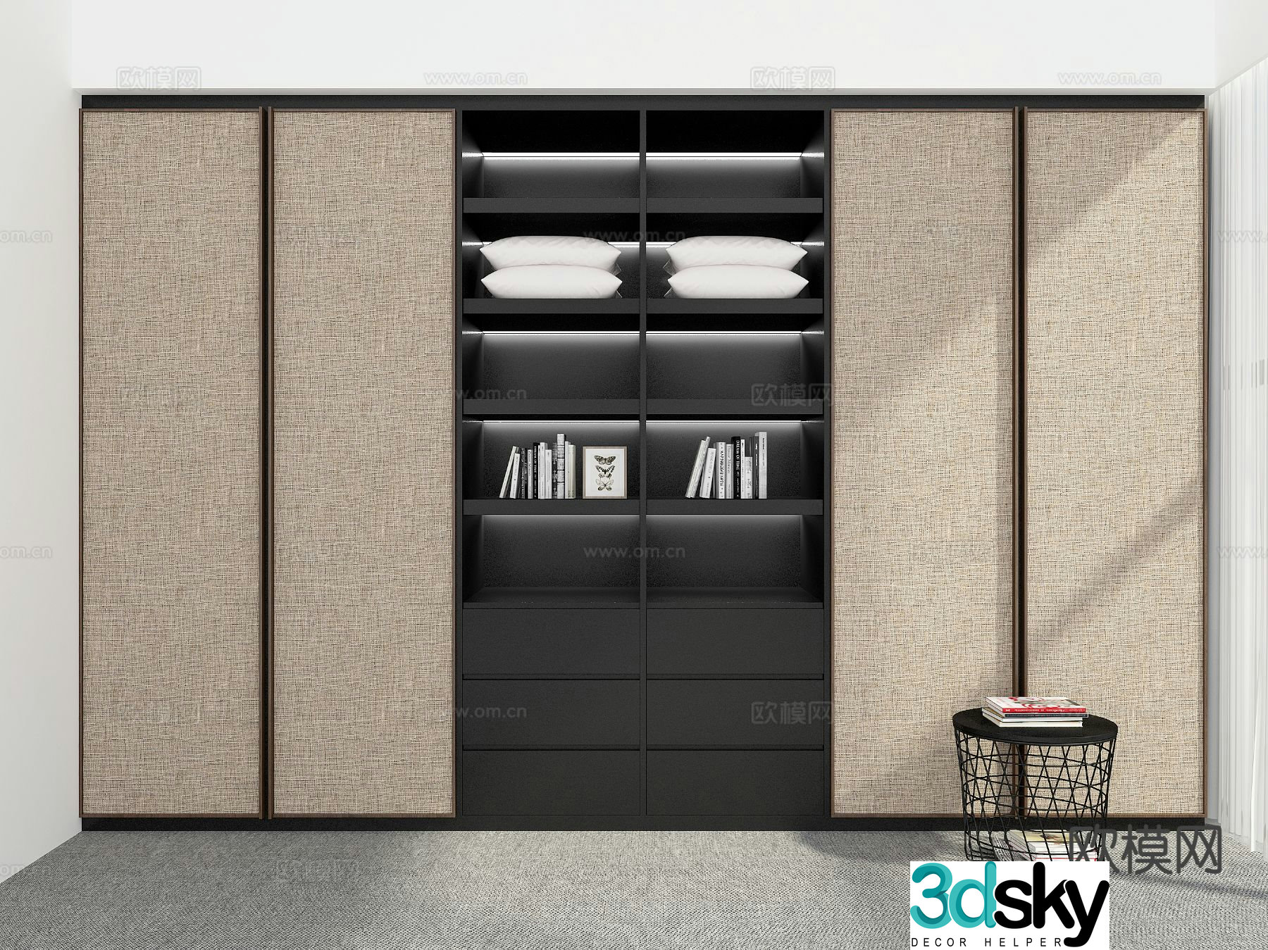 modern wardrobe wardrobe 3d model