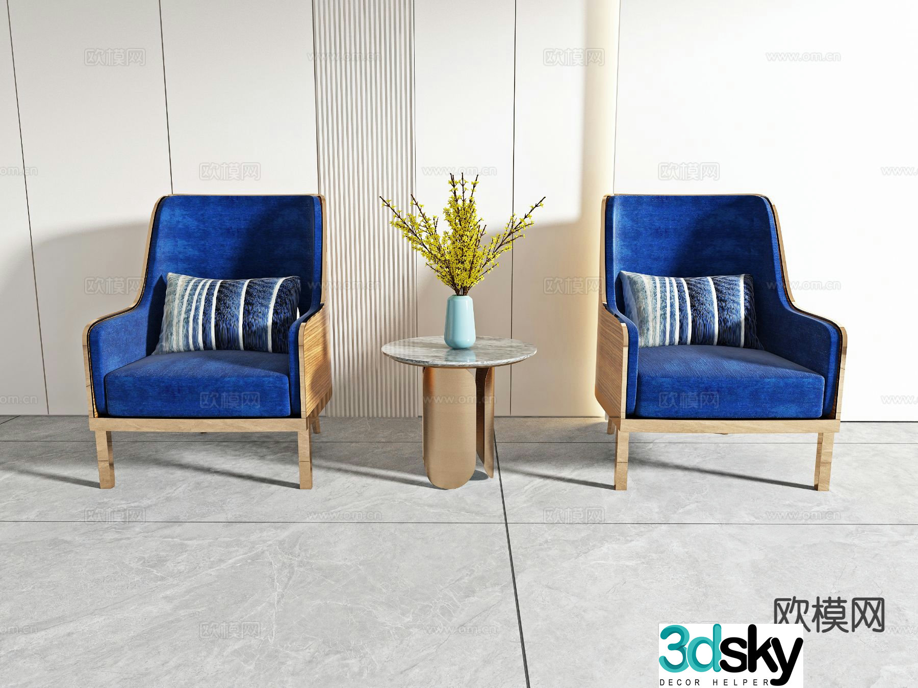 New Chinese style chair leisure chair 3d model