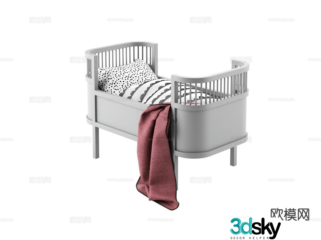 crib children’s bed 3d model