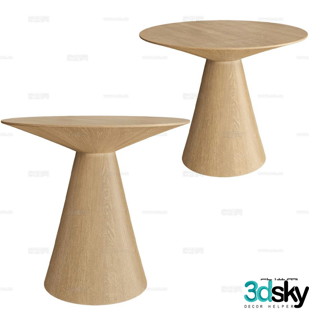 Partisan side table corner table round table 3D model