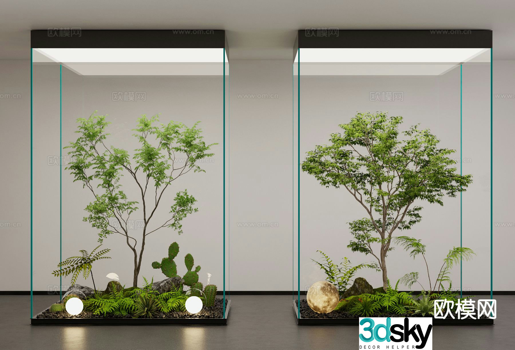 Indoor landscaping courtyard landscape plant pile 3d model